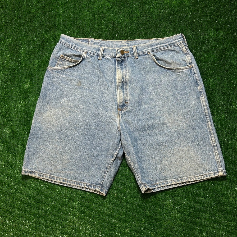 Vintage Wrangler Denim Shorts M Size 40 Light Blue Authentic Jeans‎ Relaxed Fit